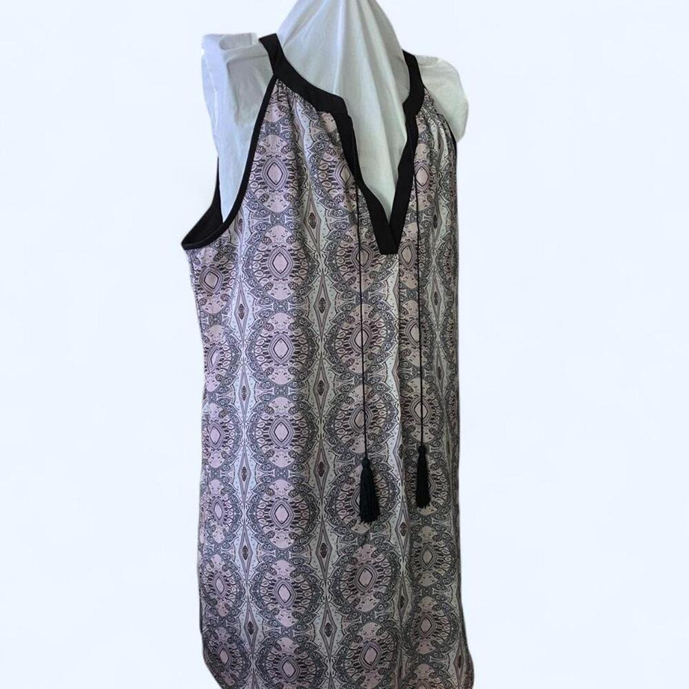 Maurice Black/White/Lavender/Grey Tunic Blouse Size L